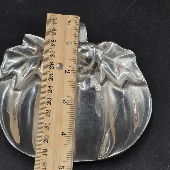 Holland Boone Polished Pewter Pumpkin Trinket Bowl/Tray 4.75" - Picture 3 of 6